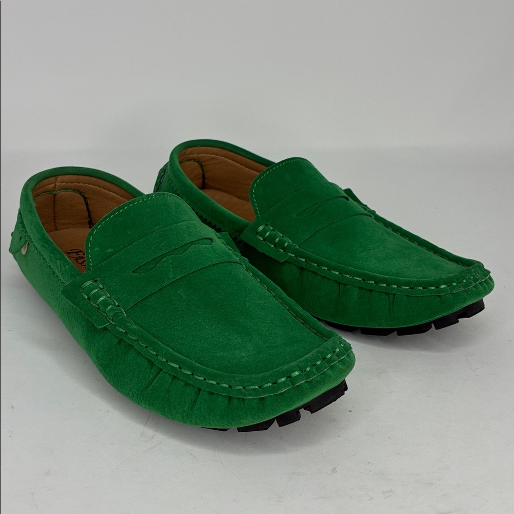 Green Suede Penny Loafers for Women - Picture 7 of 10